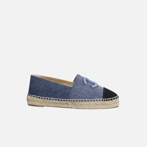 샤넬 CC Espadrille 데님 블랙