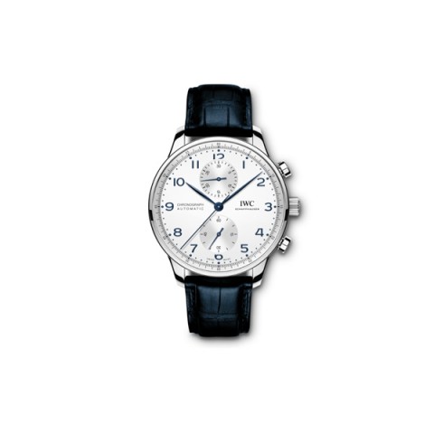 IWC 포르투기저 크로노그라프 오토매틱 41mm 실버 다이얼 시계 IWC371605