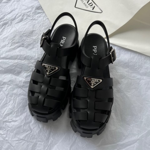 프라다 25ss 삼각로고 러버 청키 샌들 2컬러